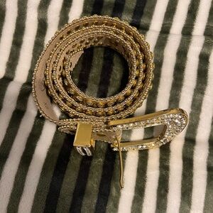Gold Rhinestone Embellished Belt